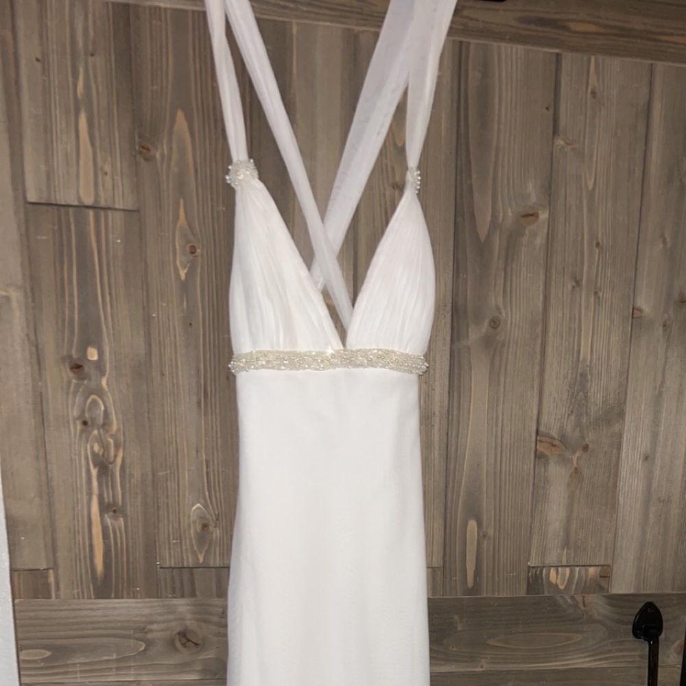 Ivory Chiffon Beaded Wedding Dress, Brand new.